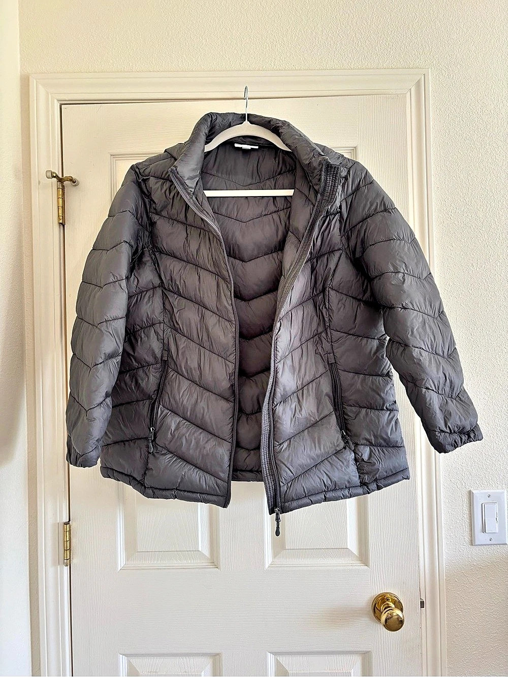 Charter Club Women's Packable Hooded Puffer Coat grey 2X